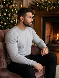 Pilkas vyriškas megztinis OZONEE NB/MMB602/2Z