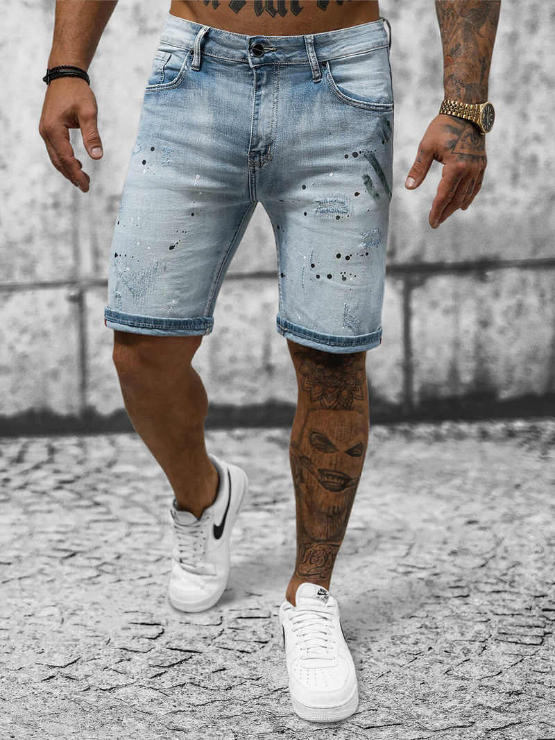 Šviesiai-mėlyni vyriški šortai OZONEE NB/MP0262BC