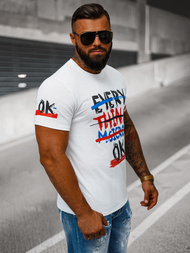 Balti vyriški marškinėliai OZONEE O/8T1266/1