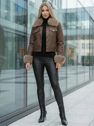 Šokoladas moteriška odinė striukė OZONEE JS/61M8513/158