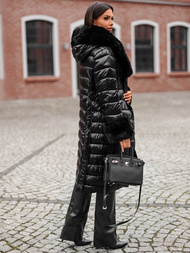 Juodi moteriška paltas OZONEE JS/5M3160/392Z