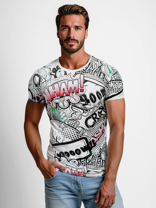 Baltas vyriški marškinėliai OZONEE O/T137/1Z