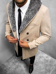 Smėlinis vyriškas paltas OZONEE O/5626