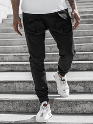 Juodos vyriškos chino jogger stiliaus kelnės OZONEE G/11144
