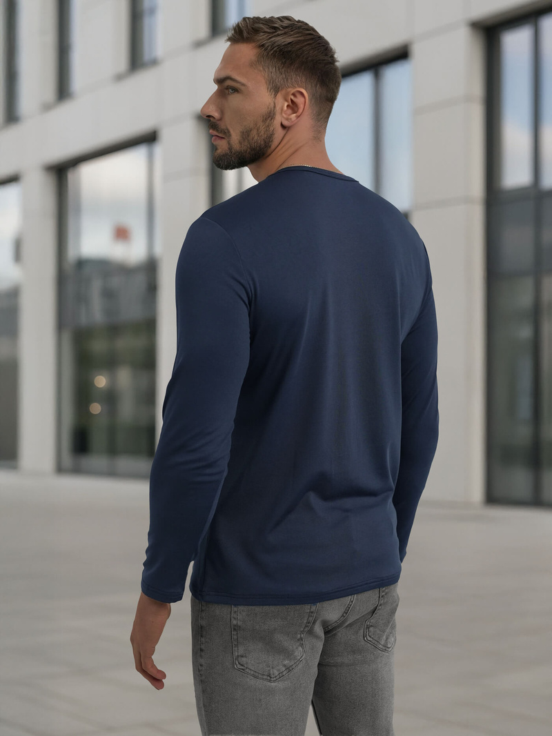 Granatinis vyriški marškinėliai ilgomis rankovėmis OZONEE JS/DB71/5