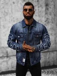 Tamsiai-mėlyna vyriška džinso striukė OZONEE NB/MJ523BS