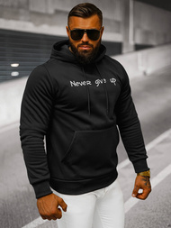 Juoda vyriškas džemperis su gobtuvu OZONEE JS/27B6512/3