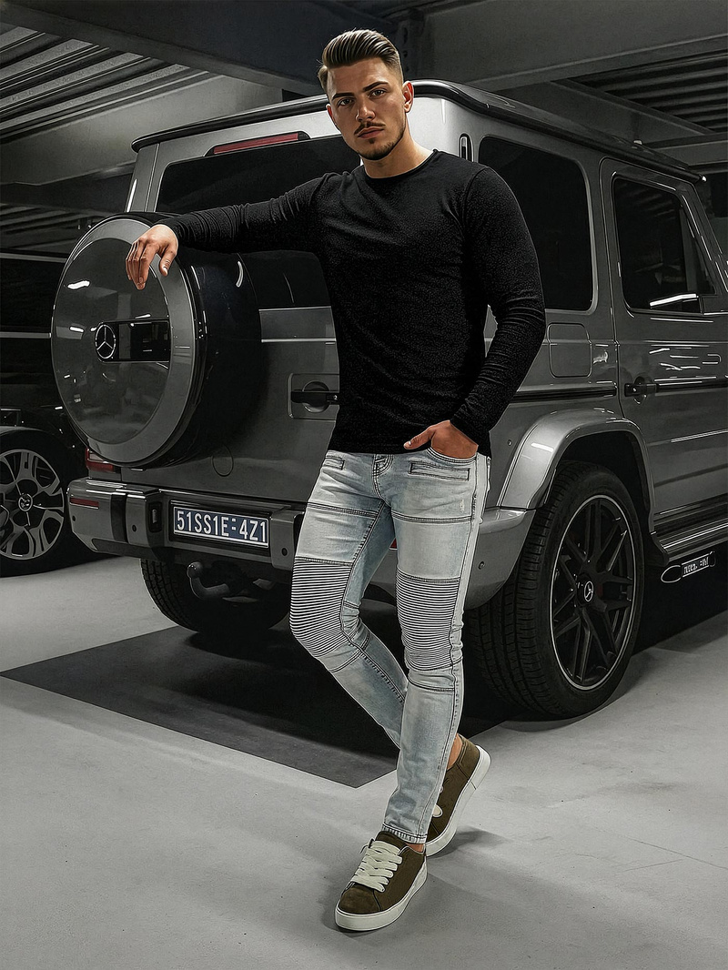 Šviesiai-mėlyni vvyriški džinsai OZONEE O/EM8889Z