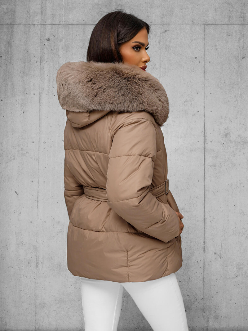 Smėlinis moteriška striukė OZONEE JS/16M9206/62Z