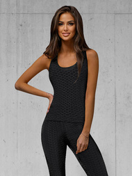 Juodas žalsva moteriškas sportinis dviejų dalių kostiumas OZONEE JS/YW88037/1Z