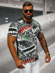 Juodi vyriški marškinėliai OZONEE O/T137/3