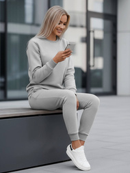 Pilkas moteriškas sportinis dviejų dalių kostiumas OZONEE JS/CKW01