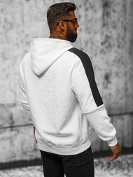 Balta vyriškas džemperis su gobtuvu OZONEE JS/3B572