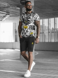 Juodai-geltona vyriškas sportinis kostiumas OZONEE O/HM789