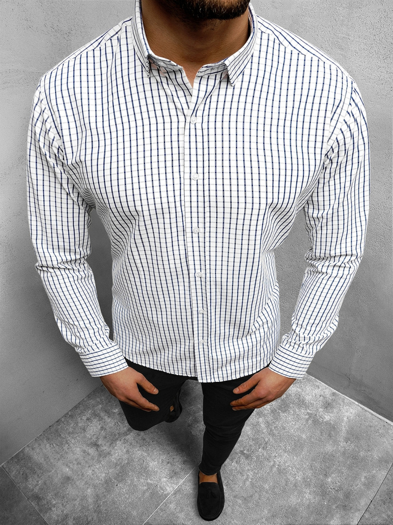 Balta vyriški marškiniai OZONEE O/1822