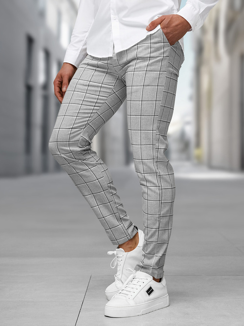 Pilkos vyriškos chino kelnės OZONEE DJ/5522Z