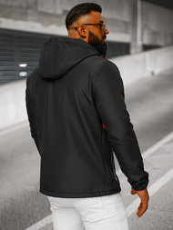 Juodai-Raudona vyriška softshelte striukė OZONEE JS/HH022/1C