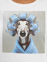 Baltai-pilki moteriški marškinėliai OZONEE JS/YJ77726