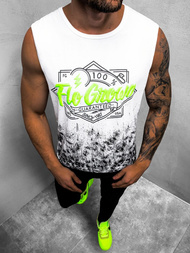 Balti vyriški marškinėliai be rankovių OZONEE JS/KS2085