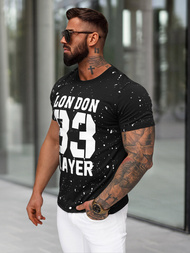 Juodi vyriški marškinėliai OZONEE JS/8B1388/3