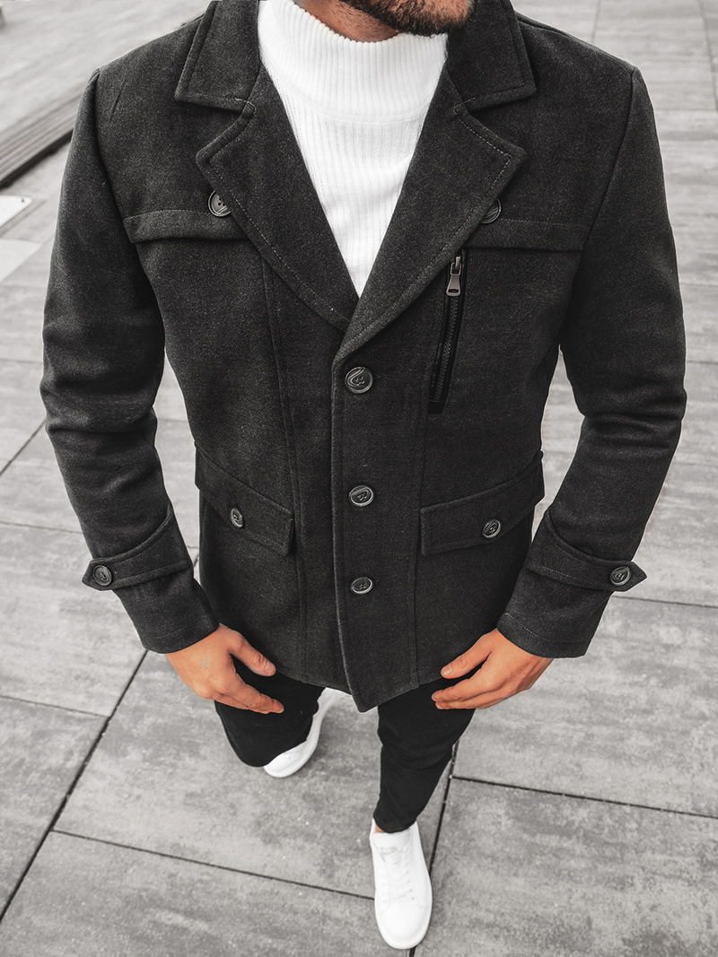 Grafitinis vyriškas paltas OZONEE N/5920