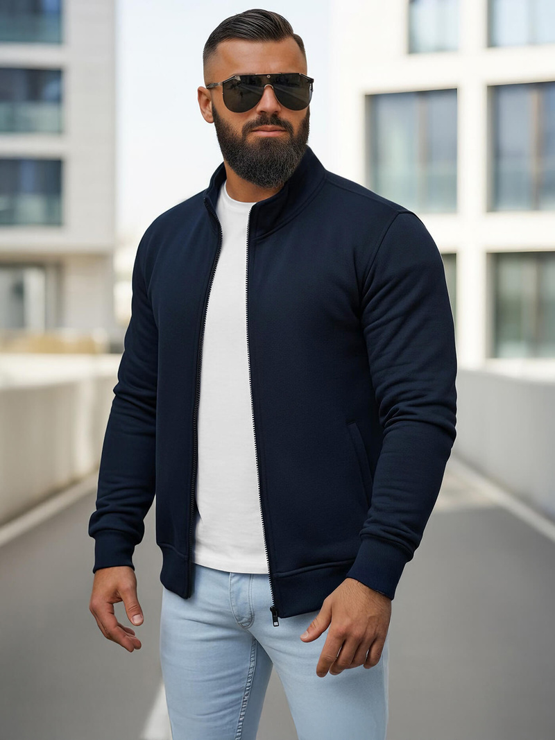 Granatinis vyriškas džemperis su užtrauktuku OZONEE JS/2002