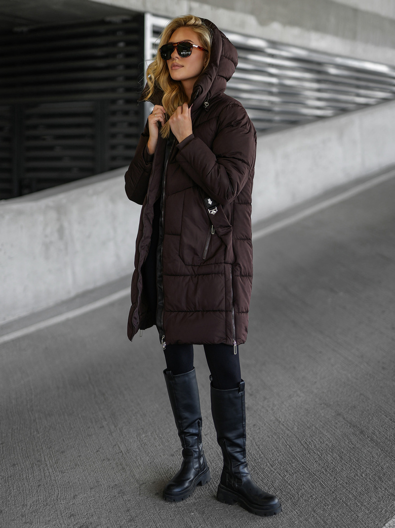 Šokoladas moteriška žieminė striukė OZONEE JS/16M9302/158