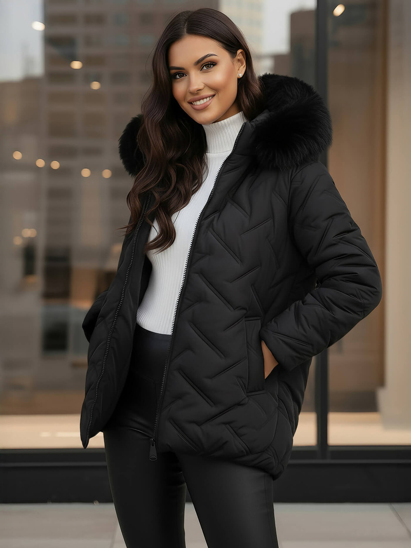 Juoda moteriška striukė OZONEE JS/16M9296/392Z