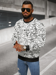 Balta vyriškas džemperis OZONEE JS/8B1218/1