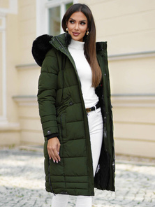 Rusvai žalsva moteriška striukė OZONEE O/W377Z