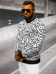 Baltas vyriškas džemperis OZONEE JS/8B1137/1