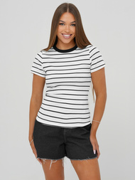 Balti moteriški marškinėliai OZONEE JS/96T659/1