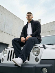 Juodas vyriškas džemperis su užtrauktuku OZONEE JS/HH016/3