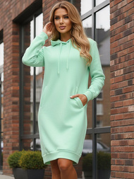 Mėtinis moteriškas džemperis su gobtuvu OZONEE JS/YS10005/39