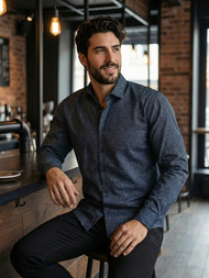 Granatinė vyriški marškiniai OZONEE V/V186Z