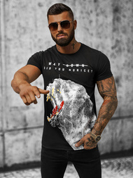 Juodi vyriški marškinėliai OZONEE O/T127/3Z