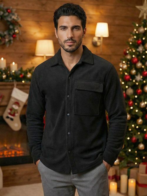 Juodi vyriški marškiniai OZONEE O/GOM23040Z