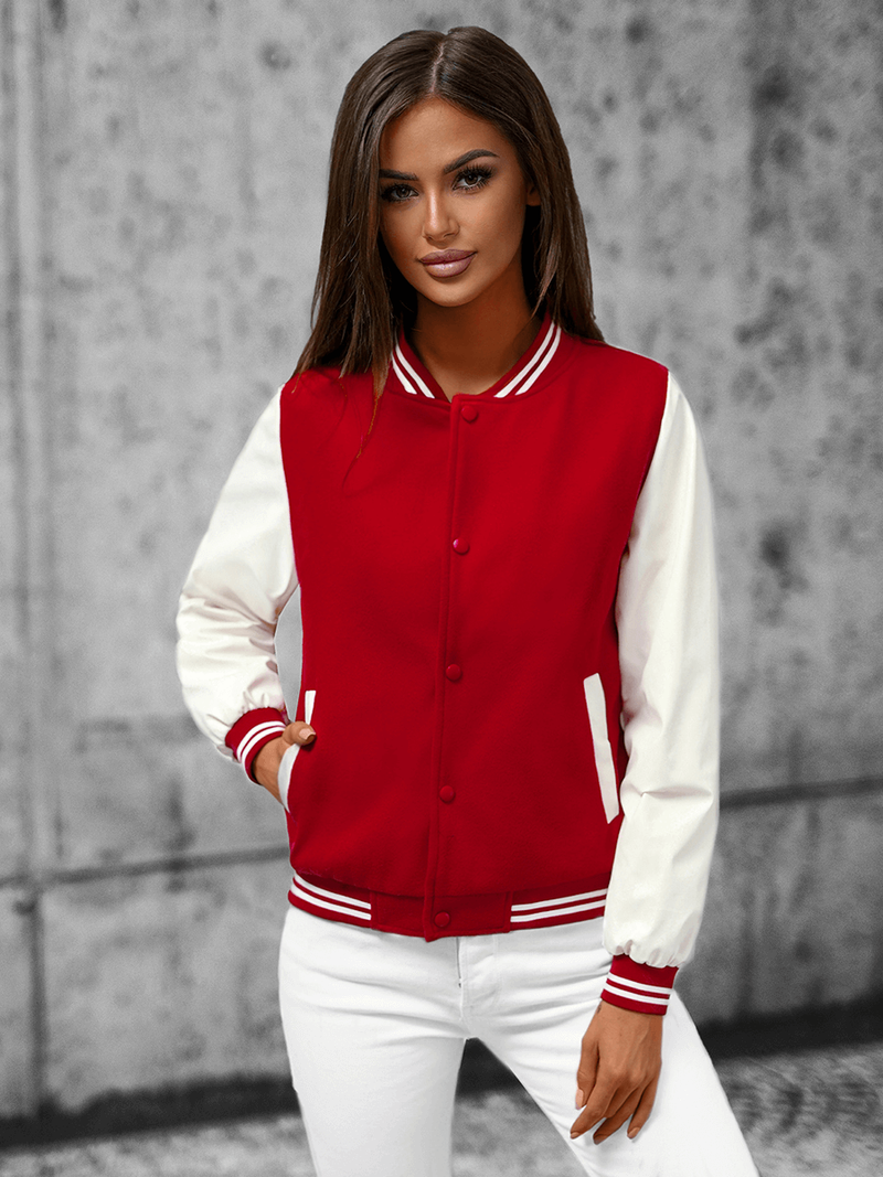 Raudona moteriška striukė OZONEE JS/16M9069/270