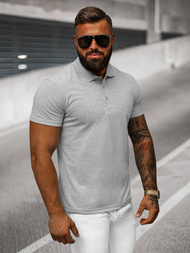 Pilka vyriški polo marškinėliai OZONEE JS/8T80/2Z