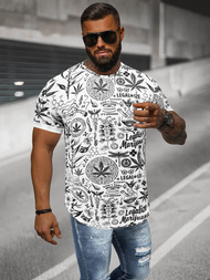 Baltas vyriški marškinėliai OZONEE O/P1347