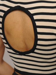 Juodai/smėlinis moteriškas komplektas - viršus ir sijonas OZONEE O/JK262