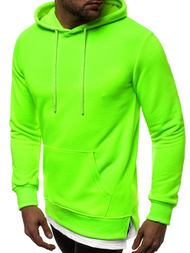 Žaliai-Neoninis vyriškas džemperis su gobtuvu OZONEE MACH/3120