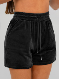 Juodas moteriškas veliūrinis sportinis kostiumas OZONEE JS/35C1616/3