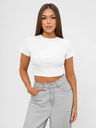 Balti moteriški marškinėliai OZONEE JS/96T666/1