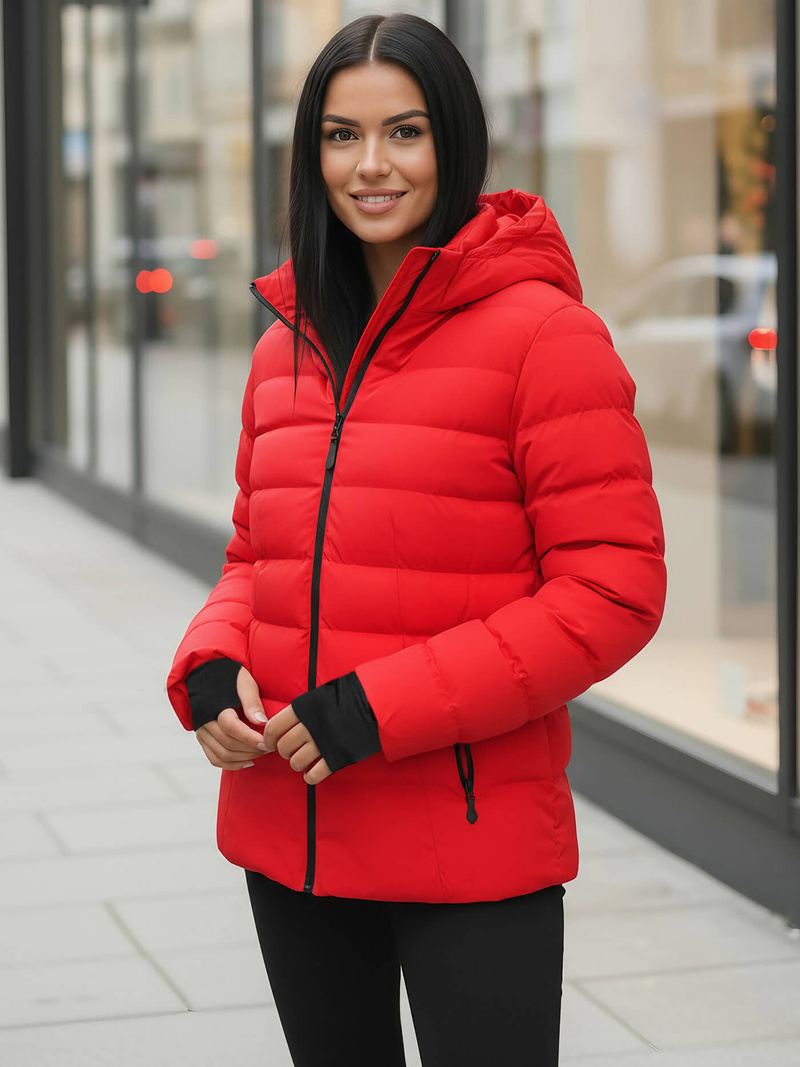 Raudona moteriška striukė OZONEE JS/M769/270