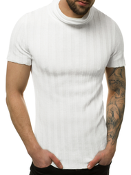 Balta vyriška palaidinė trumpomis rankovėmis OZONEE L/2294