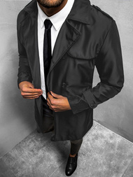 Juodas vyriškas paltas OZONEE O/5624