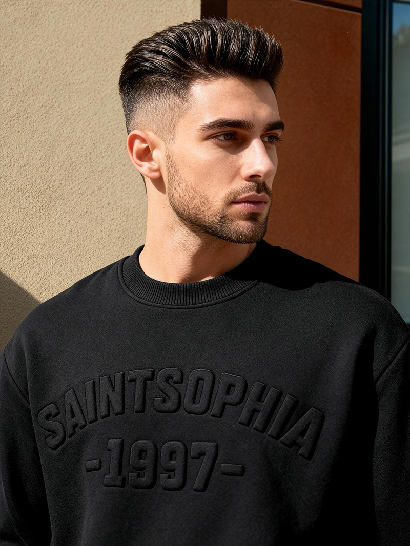 Juodas vyriškas džemperis OZONEE JS/8B1953/3