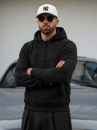 Juoda vyriškas džemperis su gobtuvu OZONEE JS/8B1975/3