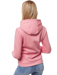 Rožinis moteriškas džemperis su gobtuvu OZONEE JS/W02